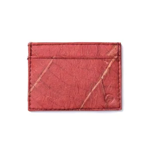 Leaf Leather Slim Wallet - Red