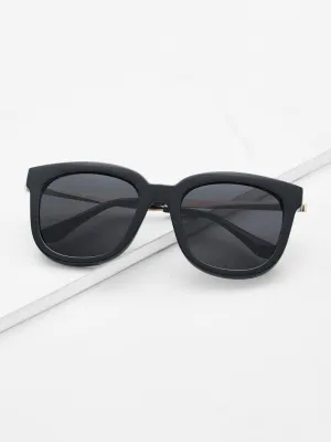 Retro Black Lenses Oversized Square Sunglasses