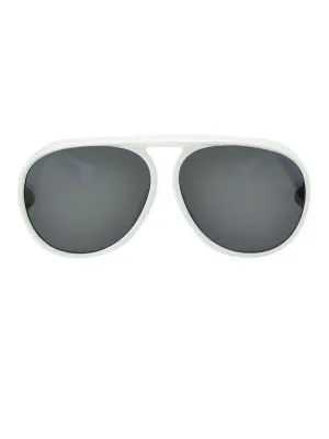 WhitegrayLarge Frame Thick Side Sunglasses